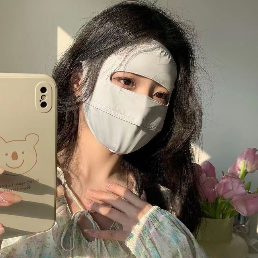 Women's New Face Gini Sunscreen Mask All-round UV Protection Mask Summer Thin Ice Silk Fabric