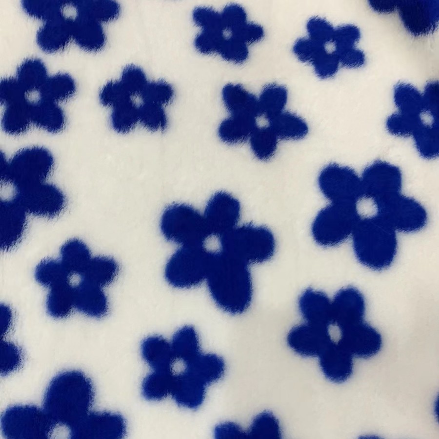 in stock small rabbit fur plum flower rabbit velvet printed plush children's clothing coat shoes and hats toy fabric