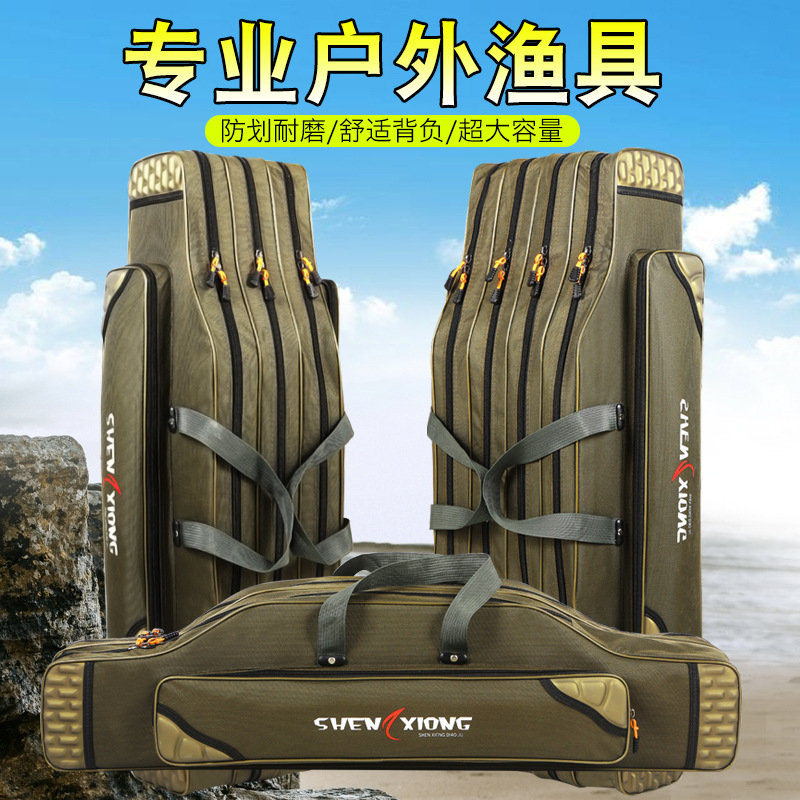 Big Belly Fishing Backpack Oxford Cloth Thickeneded Camouflage Fishing Bag Double Layer Three Layer Rod Bag Fishing Gear Bag Manufacturer Supply