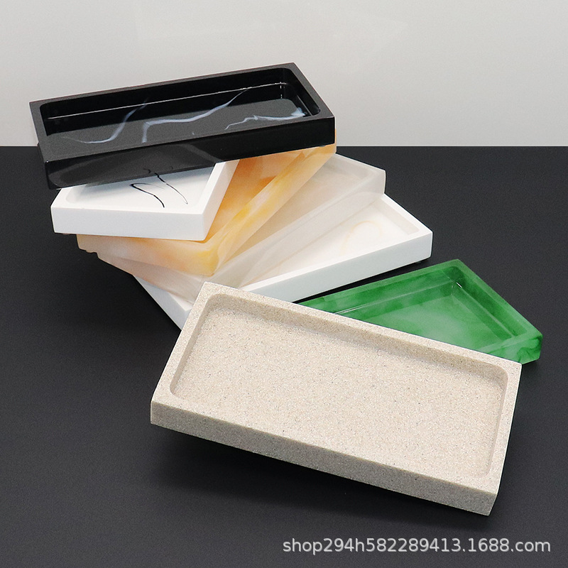 Marbled Resin Bathroom Tray Hotel Sink Storage Tray Bathroom Tray Wash Accessories Tray