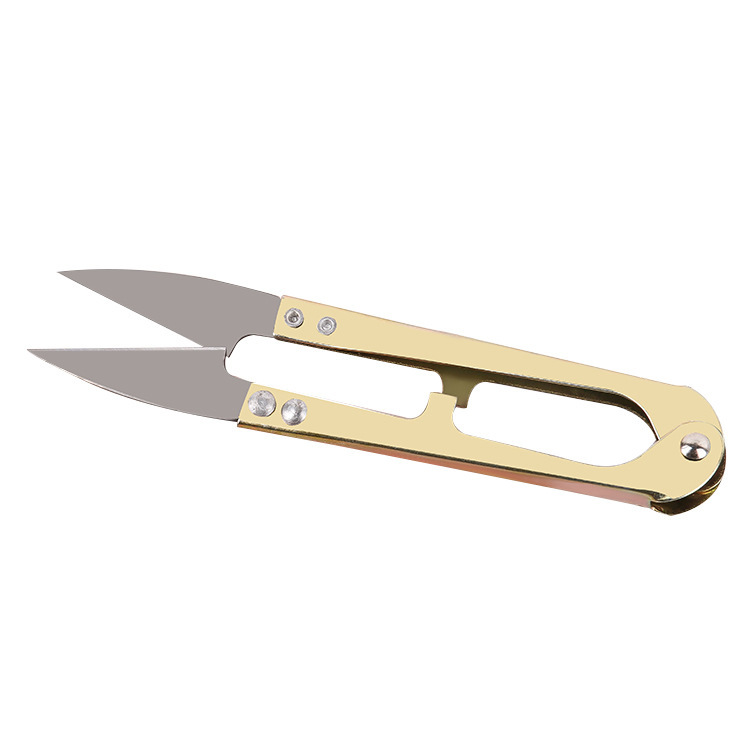 Large U-Shaped Spring Yarn Scissors for Home Use, Cross-Stitch Clothing Thread Trimming, Sewing Scissors, Colorfulful Iron Small Scissors