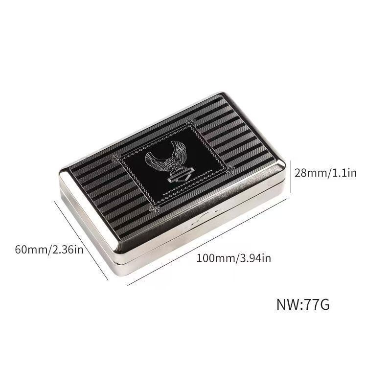 Tinplate Metal Tobacco Box Portable Special Cigarette Case Tobacco Pipe Box with Paper Clip Moisturizer Compression Resistant Cigarette Box
