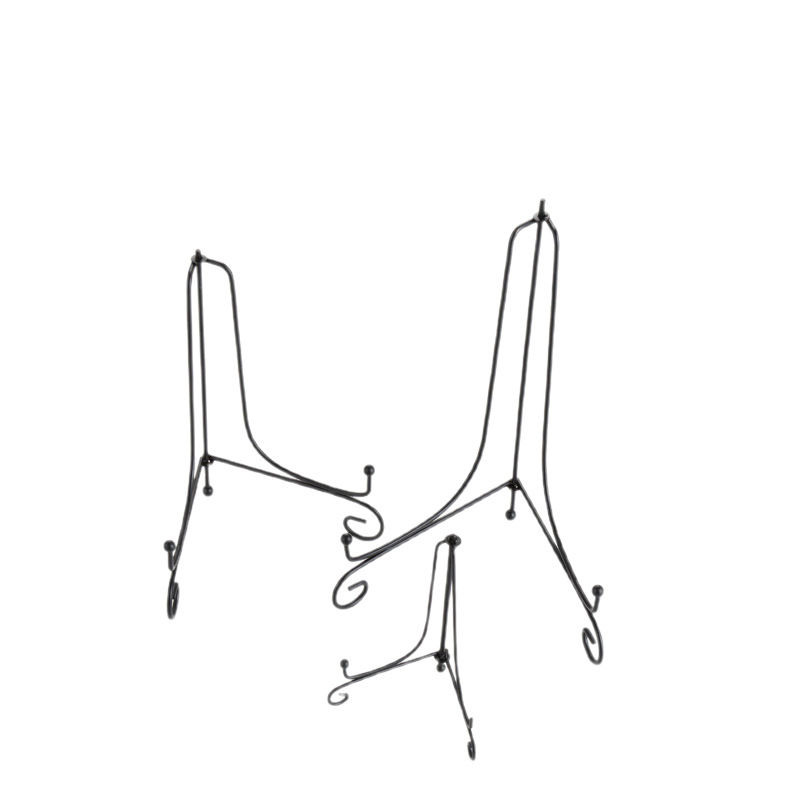 Shunyu Hardware European-style Vertical Creative Wrought Iron Plate Rack Tripod Tea Cake Display Rack Hanging Plate Rack Holder Base