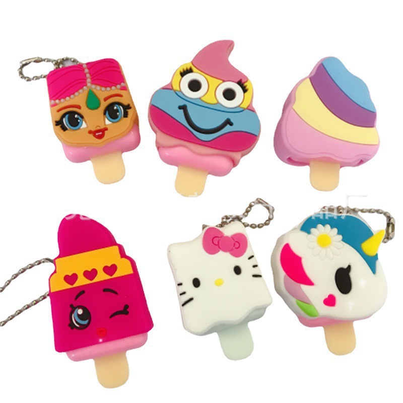 Lip Gloss Lipstick Lipstick Protective Cover Wholesale Large Number of Cute Cartoon Stereo Doll Silicone Lip Gloss Cover Default Item