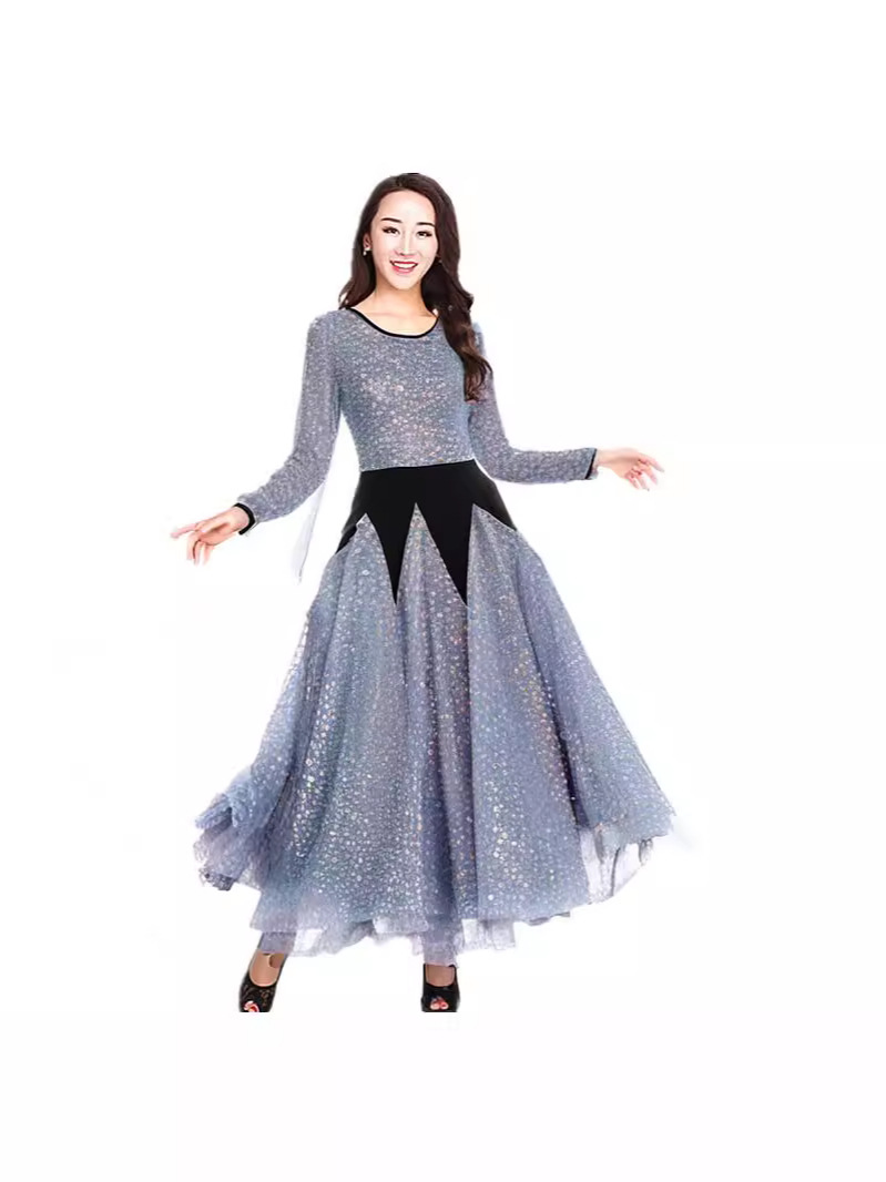 New Modern Dance Dress dress Large Swing Dress Long Sleeve Performance Dress Ballroom Dance Performance Dress Modern Dance