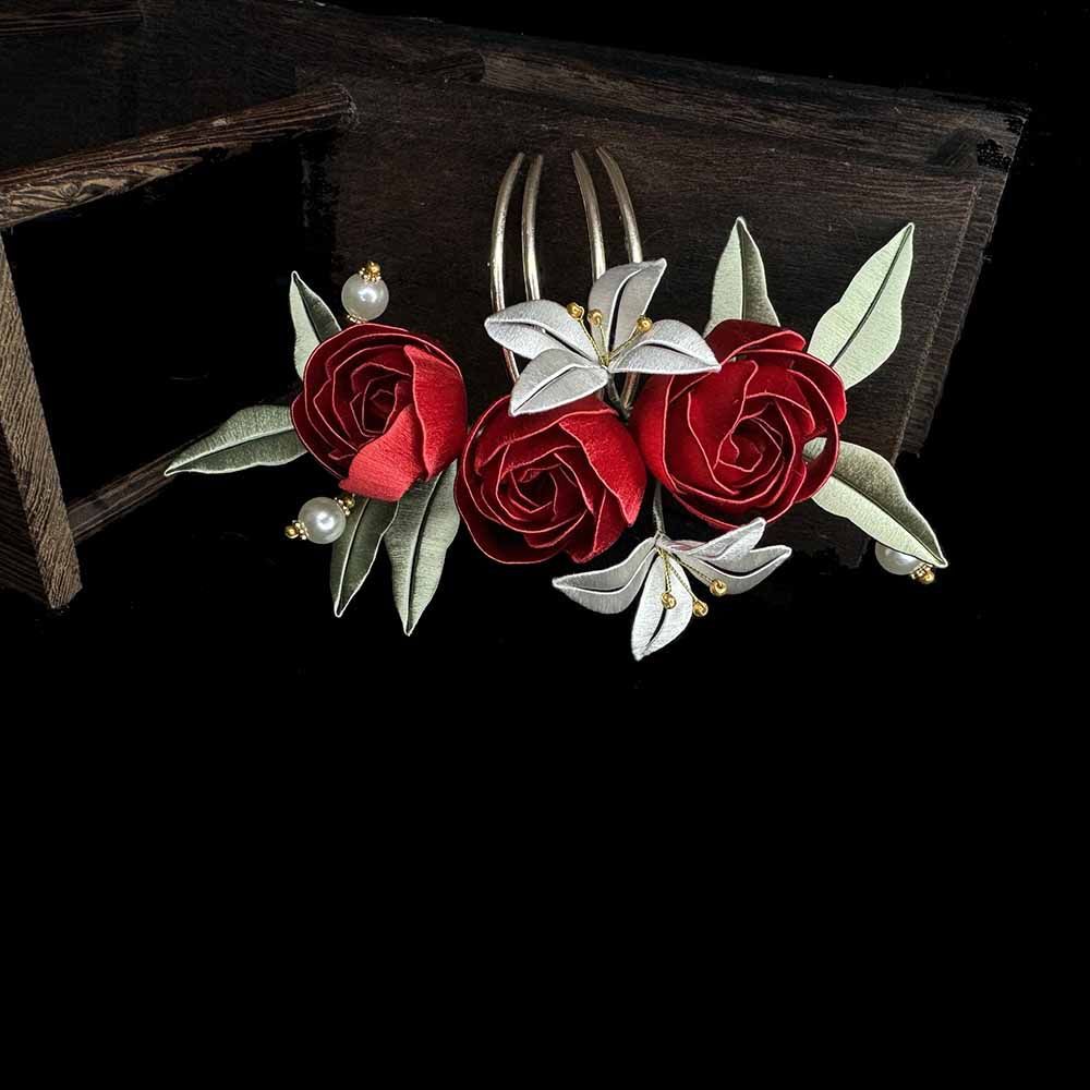 Ancient Style Hair Accessories, Han Dynasty Accessories, Finished Flower-Wrapped Cheongsam, Hammer Handmade Jewelry, Girlfriend Gift, Sister