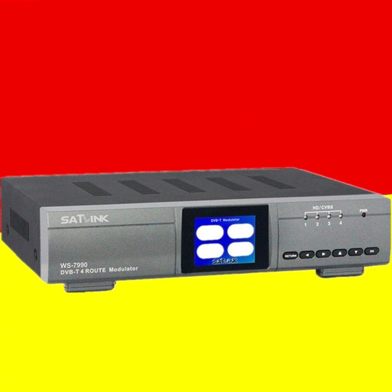 Satlink WS-7990 четырехканальный HD DVB-T модулятор, COFDMWS-6990, комбинированный ТВ-узел