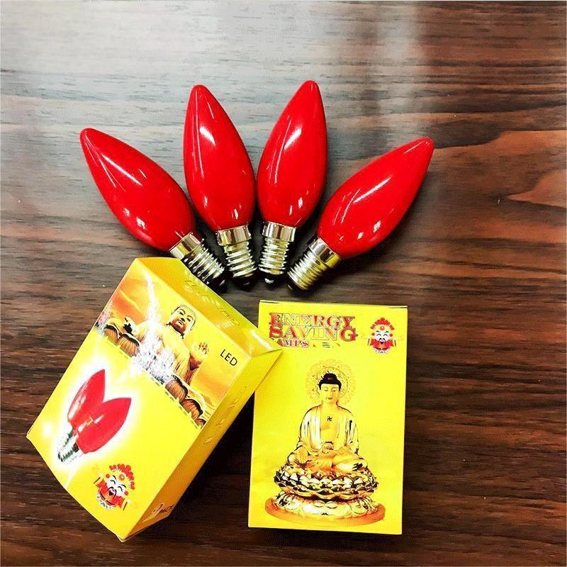 Lailida E12 E14 Candle Bulb Led Red Bulb for God Lamp Lotus Lamp God of Wealth Buddha Lamp