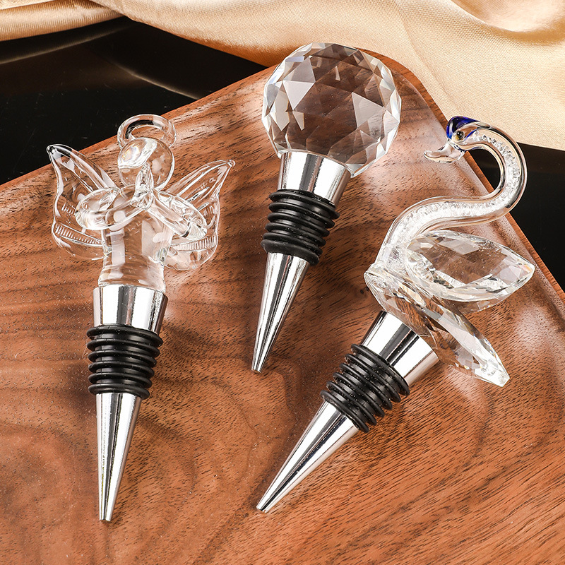 Creative Rose Popular Household Crystal Red Wine Bottle Fresh-Keeping Sealed High-End Wine Stopper Dust-Proof Stopper Protective Stopper