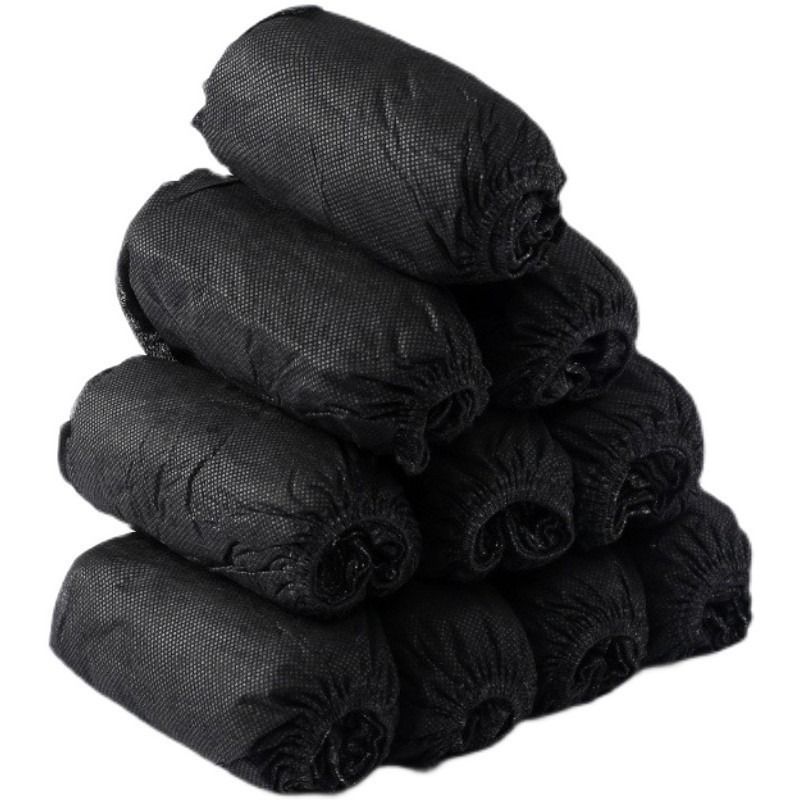Disposable Black Thickened Non-woven Shoe Cover Household Dust-proof and Wear-resistant Foot Cover Non-slip Shoe Cover for Computer Room Students
