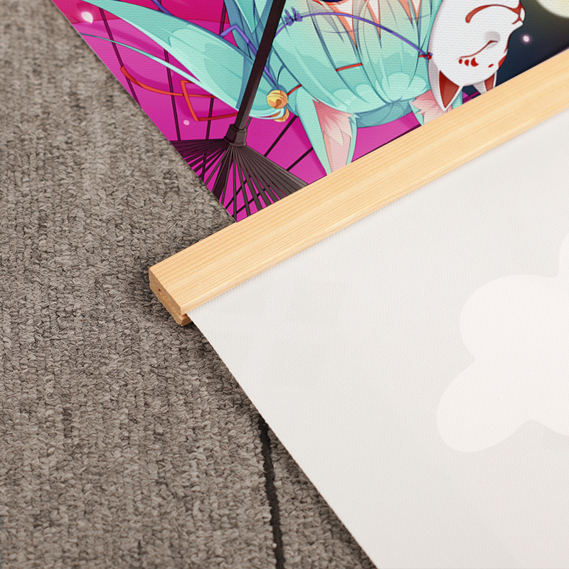 Decorative painting cartoon wooden pole background painting advertising game animation peripheral poster hanging painting living room bedroom factory wholesale