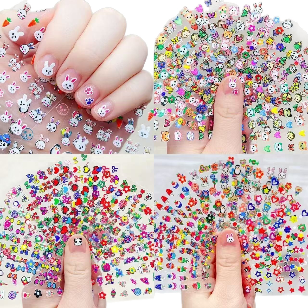 Luminous Kidsren's Nail Stickers Little Girl Safe Luminous Cute Environmentally Friendly Waterproof Princess Toy Cartoon Nail Art Stickers