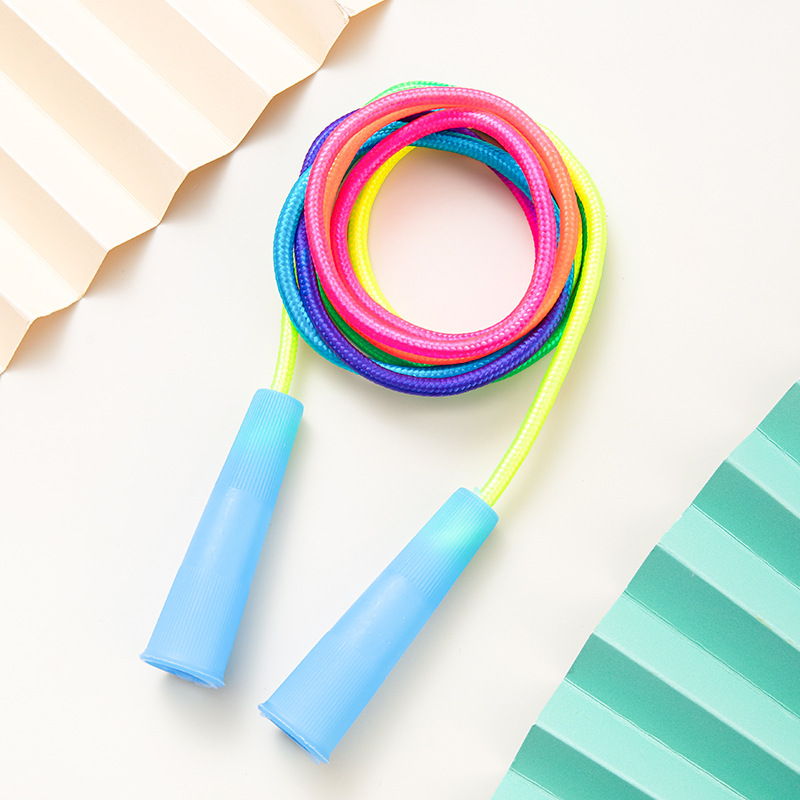 Factory Direct Sales Plastic Handle Skipping Rope Sports Fitness Equipment Orange Children's Rope Bearing Adult Skipping Rope