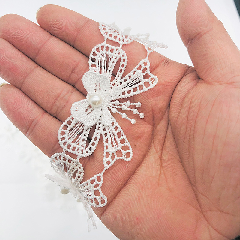 5cm curtain lace new three-dimensional bow embroidered lace water soluble edge French romantic home textile decorative accessories