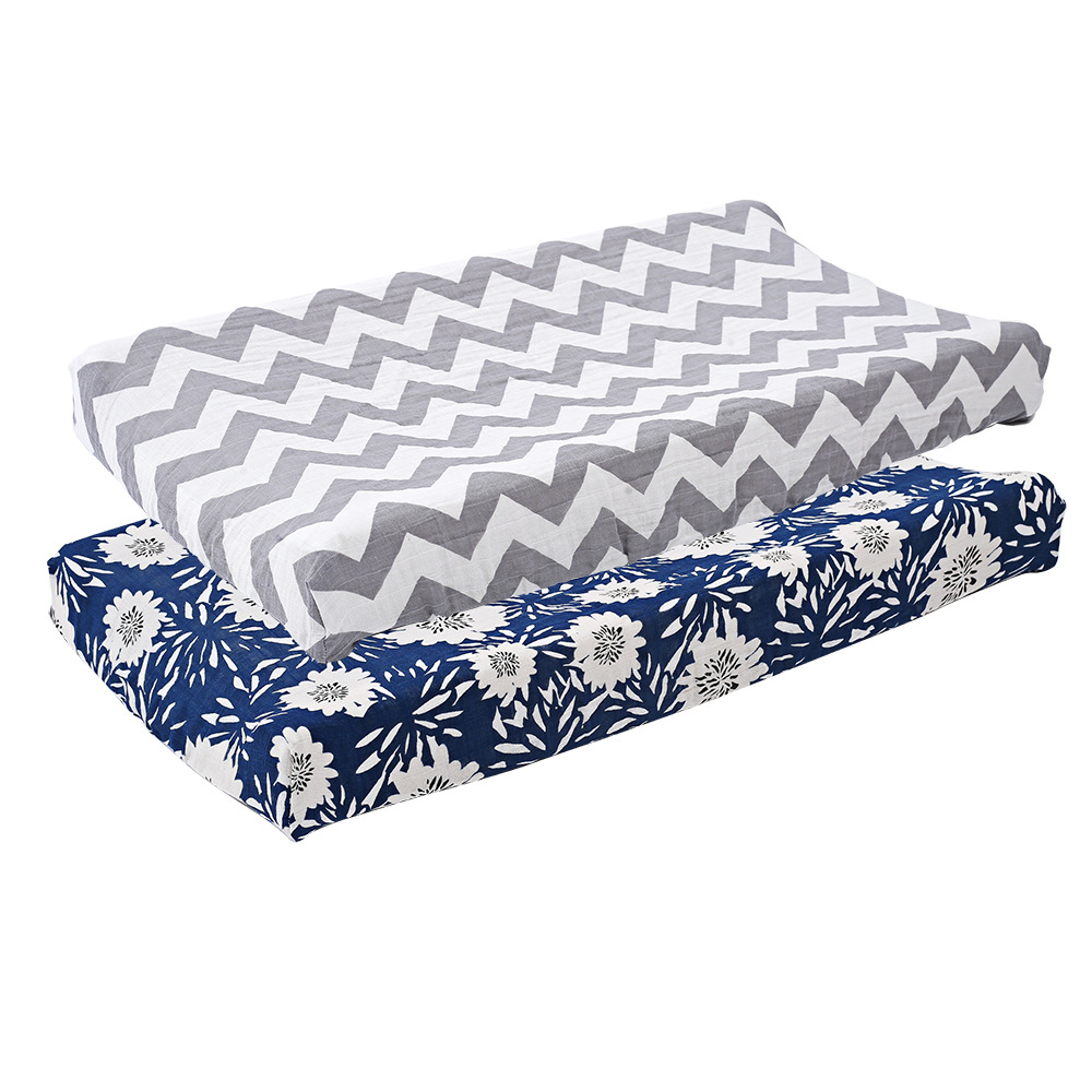 Cross-border baby care table changing cover diaper changing table printed cotton yarn changing cover removable cloth cover