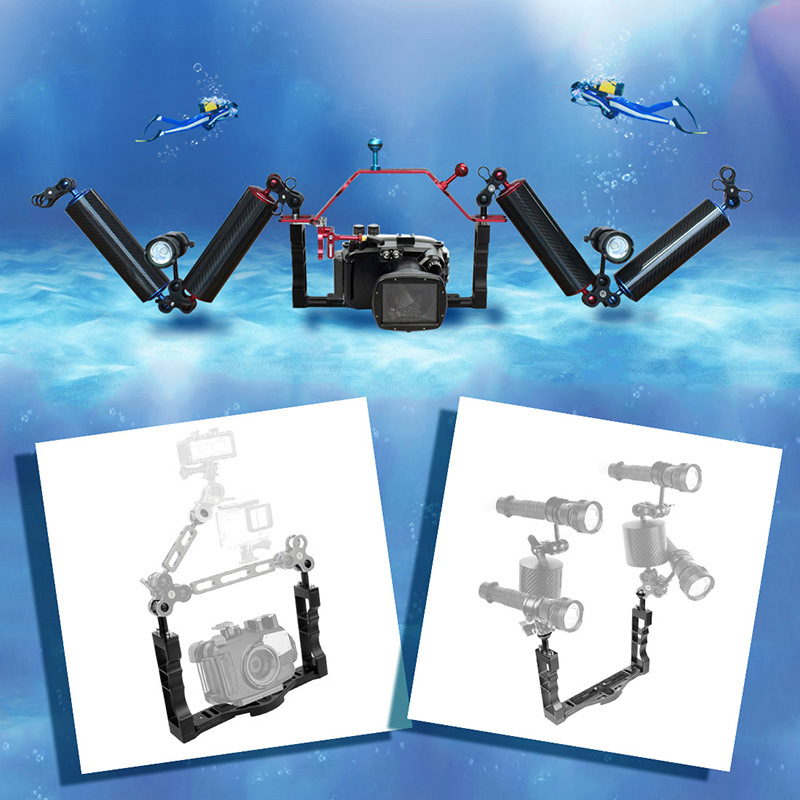 SLR diving photography double handheld stabilizer bracket TG6/5 camera waterproof shell deep water shooting tray bracket