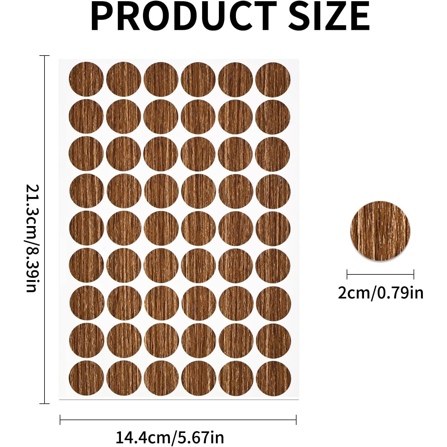 Furniture Cabinet Self-Adhesive Sealing Stickers Self-Adhesive Screw Hole Stickers Brown Pvc Furniture Repair Decoration Use