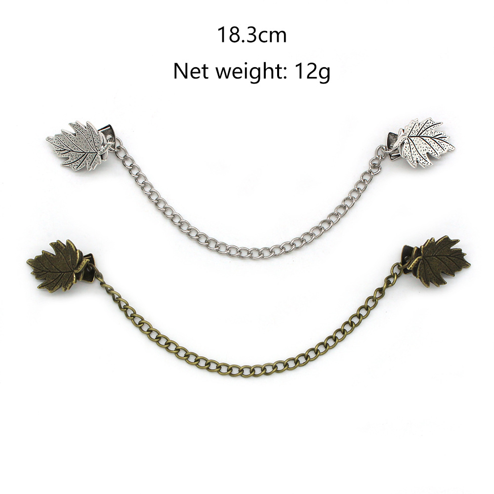 European and American Suit Brooch, Retro Sweater Collar Clip, Tassel Chain, Anti-Shoulder Drop Artifact, Diamond-Encrusted Shirt Chain, Windproof Cardigan Clip