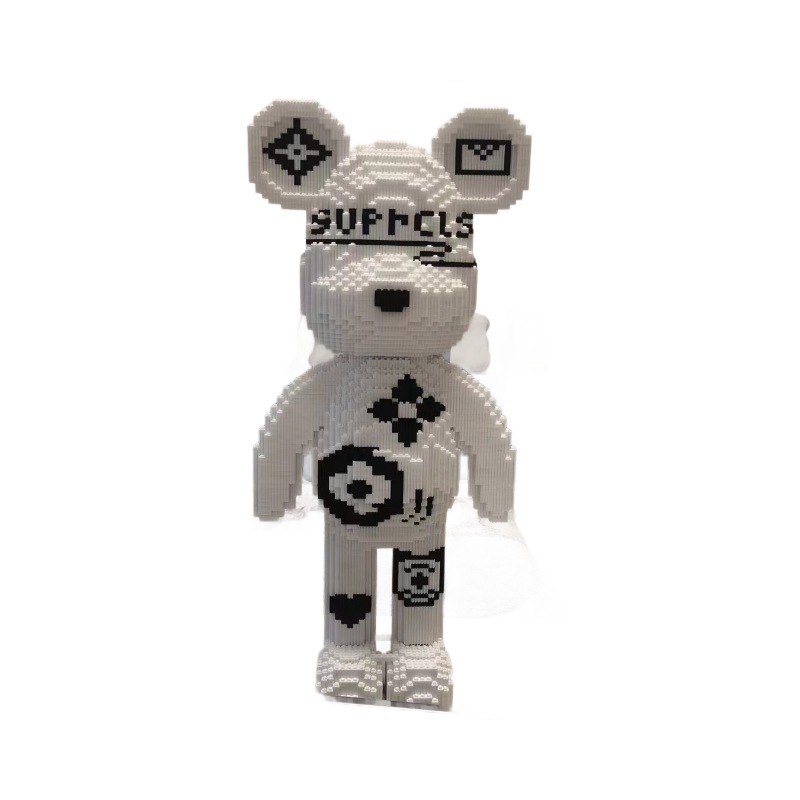 Building Blocks White Bear Douyin Same Style Internet Celebrity Extra Large White 1.0m Violent Bear Educational Assembling Toy