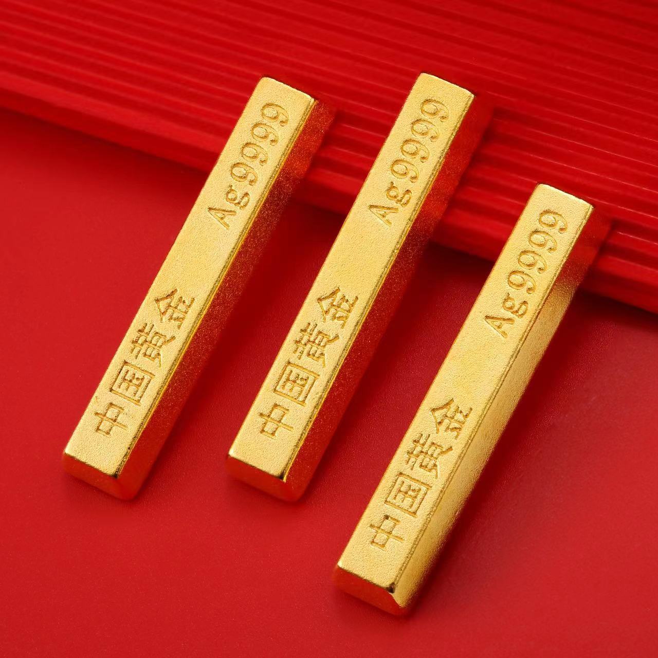 Factory simulation gold bar China gold copper plated alloy gold shop bank same investment gold bar gold brick sample props
