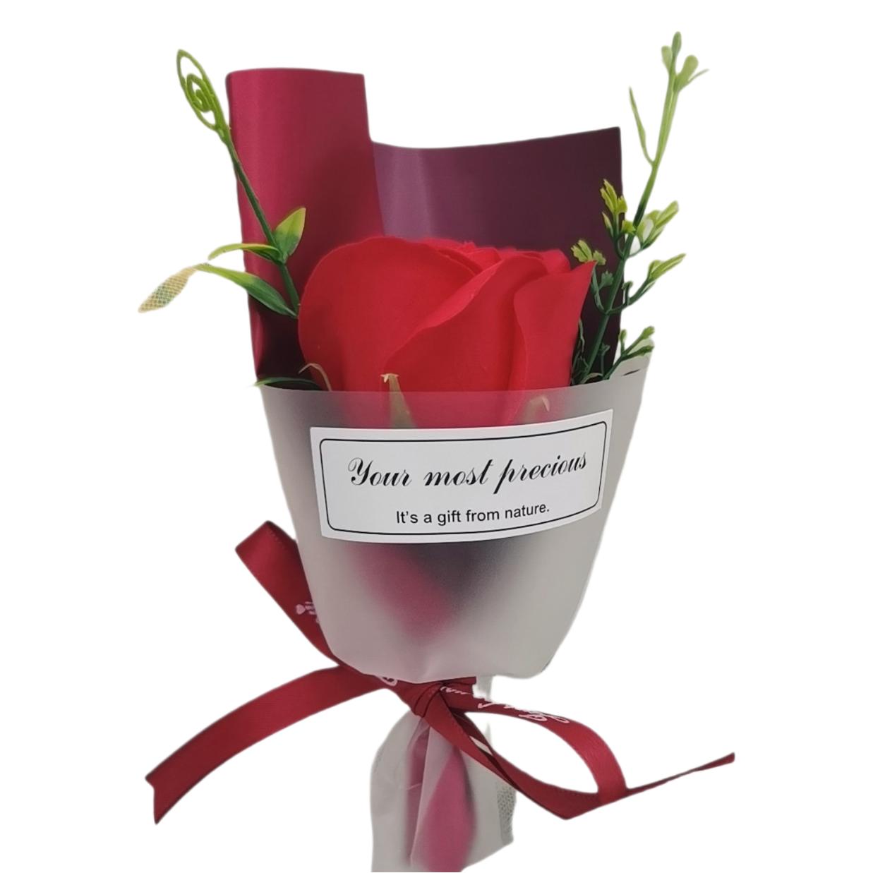 Goddess Festival Soap Flower Rose Bouquet Single Gift Box Joker Simulation Soap Flower Factory Accompanying Gift Accessories Red