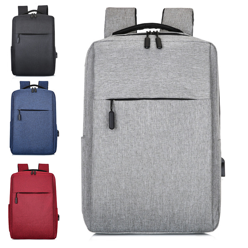 Backpack Solid Color Cross-Border Men's Business Casual Backpack Multi-Functional Business Trip Commuter Laptop Backpack