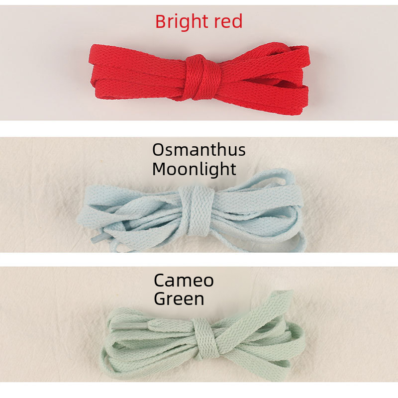 Wholesale Polyester-Cotton Shoelaces from Manufacturer, Colorful Flat Shoelaces for Women's Sports and Casual Shoes, Unisex Shoelaces