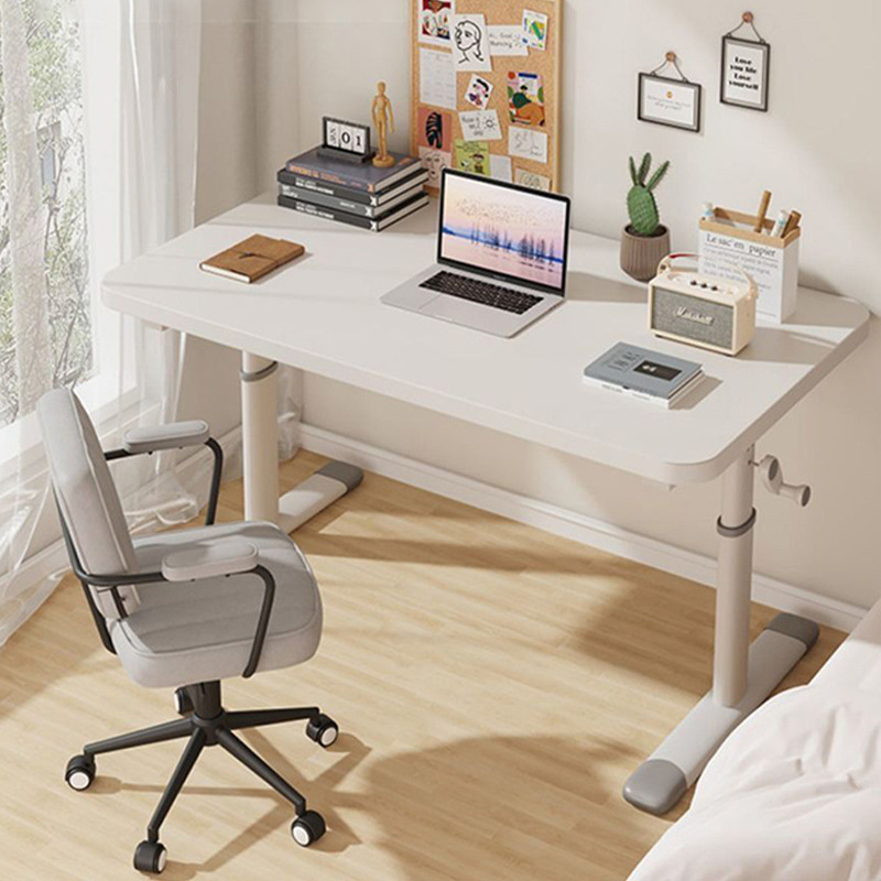 Student Liftable Desk Training Table White Table Simple Dormitory Writing Table Factory Wholesale Hand Lift Table