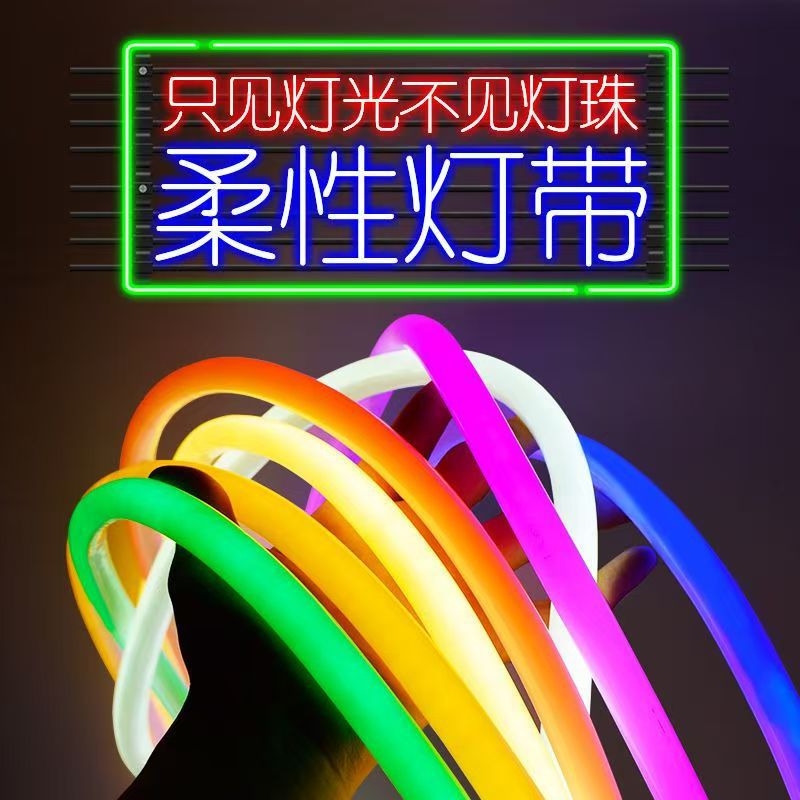 Round Led Light with Colorful Leather 360-Degree Luminous Neon 220V Flexible Super Bright Outdoor Waterproof Decorative Atmosphere Project