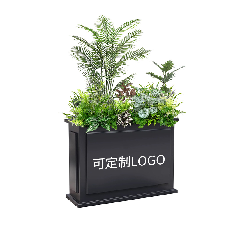 Outdoor Wrought Iron Flower Box Combination Garden Green Plant Planting Box Garden Landscape Municipal Stainless Steel Flower Trough Outdoor