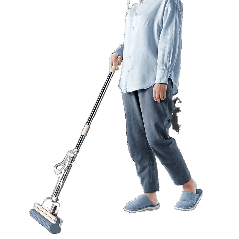 Large 38cm Sponge Mop for Home Use, Lazy One-Step Clean, Hands-Free Washing, Roller Sponge Mop, Durable