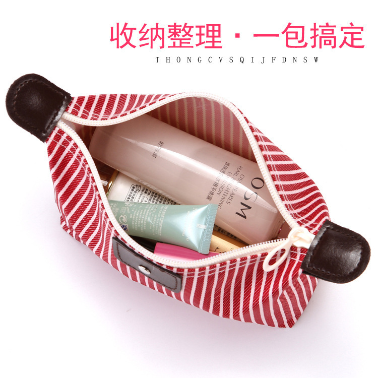 New Dumpling Cosmetic Bag Folding Striped Dumpling Cosmetics Waterproof Toiletry Storage Bag Gift Storage Bag in Stock
