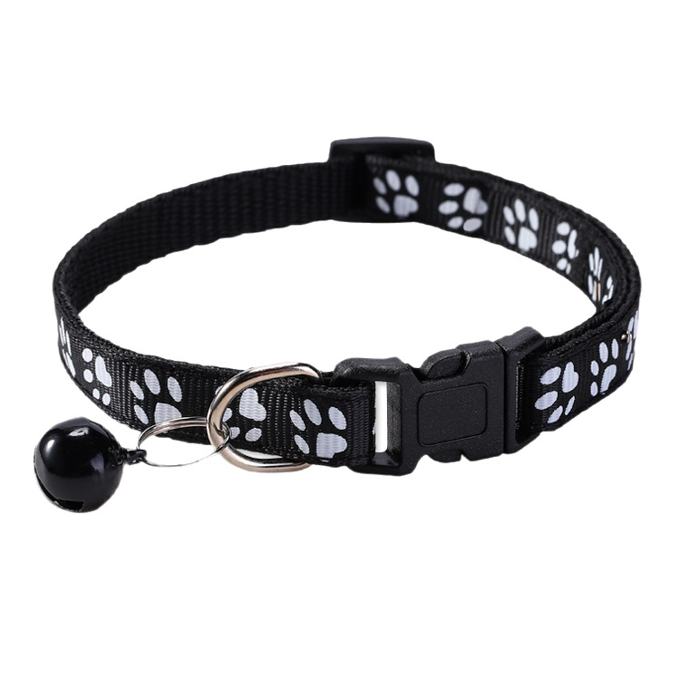 Pet Collar Dog Paw Print Bell Cat Collar Footprint Dog Collar Adjustable Collar in Stock Wholesale