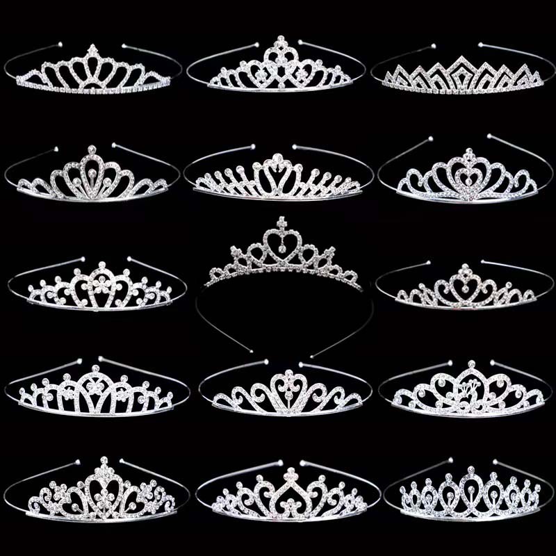 Детская корона, ободок, головной убор на день рождения для девочек, маленькая корона для танцевального платья с золотыми кристаллами и алмазами