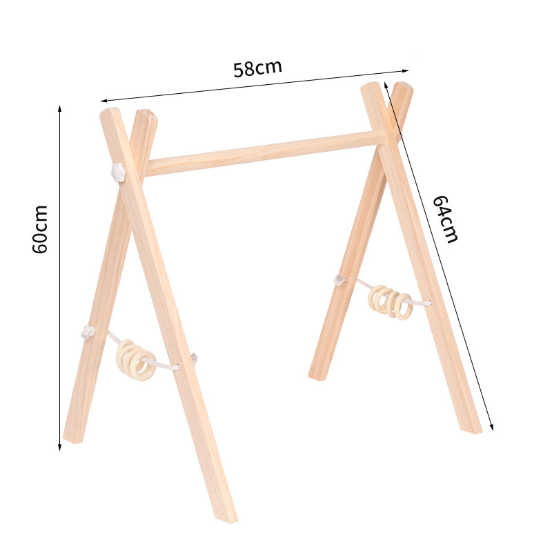 Cross-border Wooden Newborn Fitness Rack Baby Grasping Clouds Stars Moon Pendant Baby Sports Tripod
