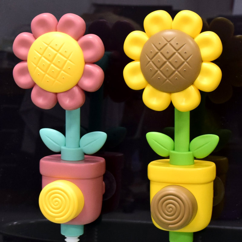 Cross-border baby sunflower shower summer children's bathroom water play crab turn turn fun baby bath toys