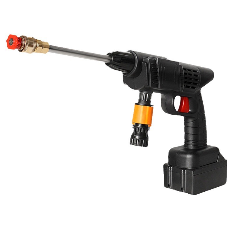 High-Pressure Water Gun for Cordless Car Washers, Portable Household Lithium Battery High-Power Watering and Car Washing High-Pressure Spray Gun