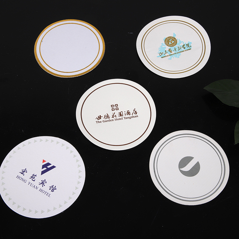 Hotel disposable absorbent paper coaster Barber Shop Bar cocktail absorbent paper coaster can be printed logo