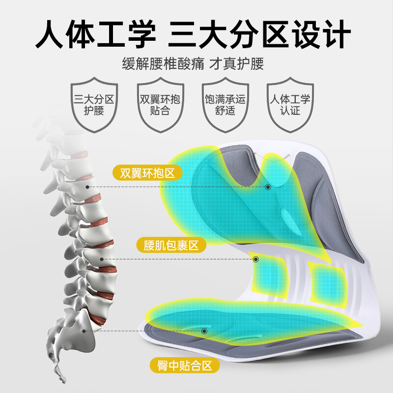 Ergonomic Waist Protection Cushion Chair Office Station Sedentary Artifact Waist Support Drag Backrest Cushion Integrated