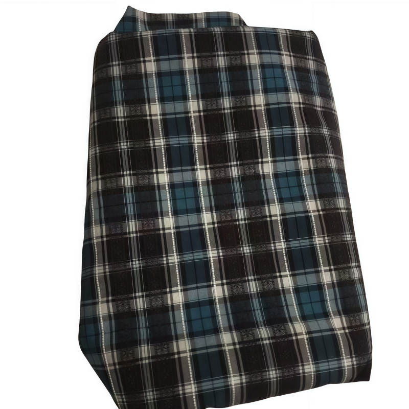 Factory direct cotton yarn-dyed jacquard plaid shirt fabric wide leg pants clothing fabric 50 children's clothing fabric