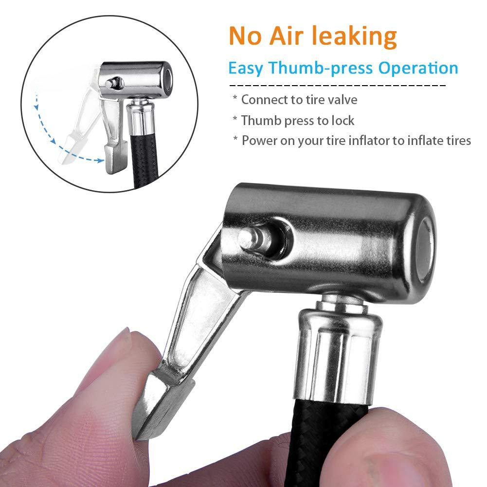 Vehicle-Mounted Air Pump Extension Tube, Quick Inflation Tube, Extension Inflator Tube That Can Hold Air Function, Copper Handle Type Without Leakage