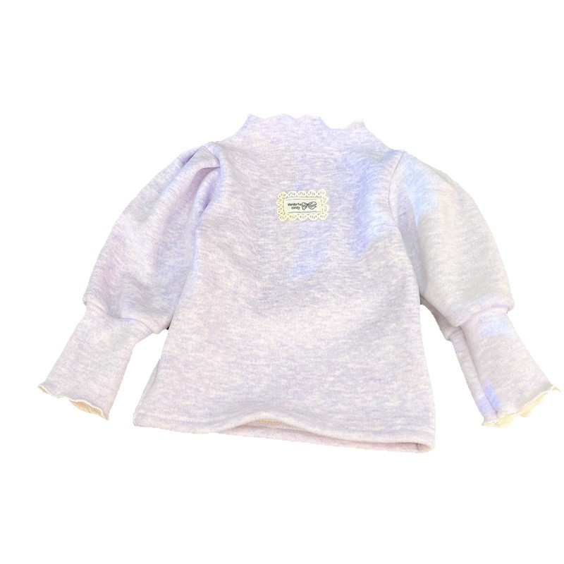 Girls' Base Layer Winter New Fleece Thickened 2025 Warm Base Shirt Baby T-Shirt Top Children's Clothing