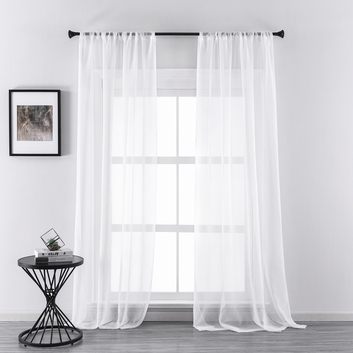 Amazon Independent Station Shopify Finished White Curtains Dropshipping Doli White Tulle Transparent Curtains