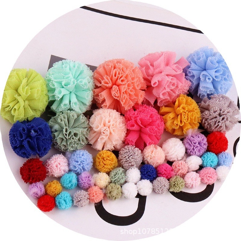 In stock 1.5/2.5/3.5 Korean elastic mesh ball DIY lace fur ball jewelry headdress accessories
