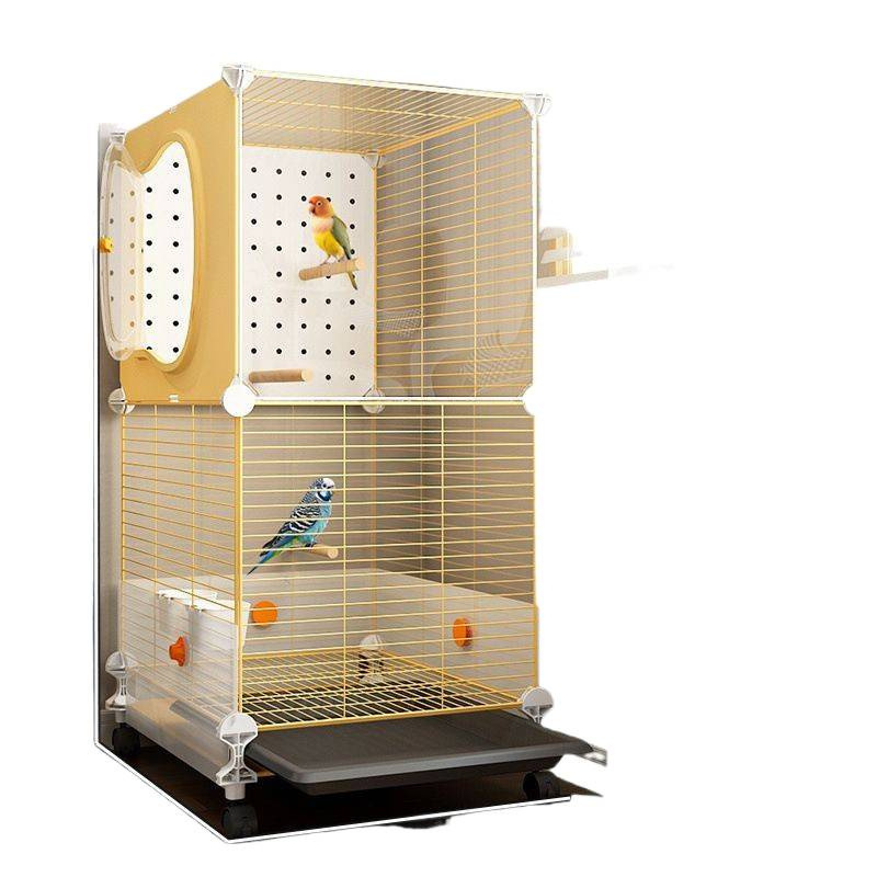 Bird Cage Splash-Proof Parrot Household Black Phoenix Tiger Skin Thrush Peony New Transparent Luxury Villa
