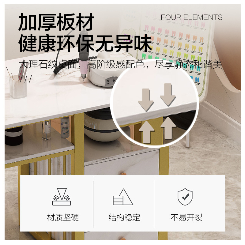 Nail Table Double Manicure Table and Chair Set Modern Manicure Table Economical Salon Furniture for Manicure Use