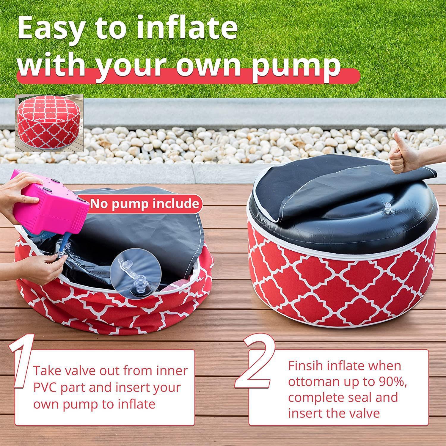 Inflatable Single Casual Sofa Factory Direct Sales Casual Liner Inflatable Stool Portable Footstool Fabric Inflatable Sofa