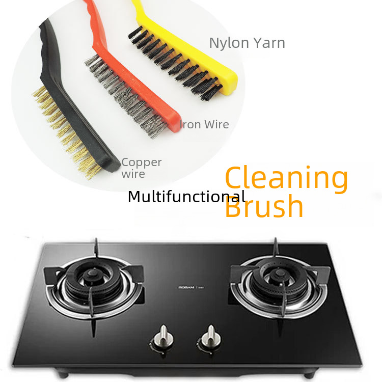 Nine Horse Set Brush Kitchen Oil-removing Gas Stove Cleaning Brush Copper Wire Stainless Steel Stove Nylon Steel Wire Brush