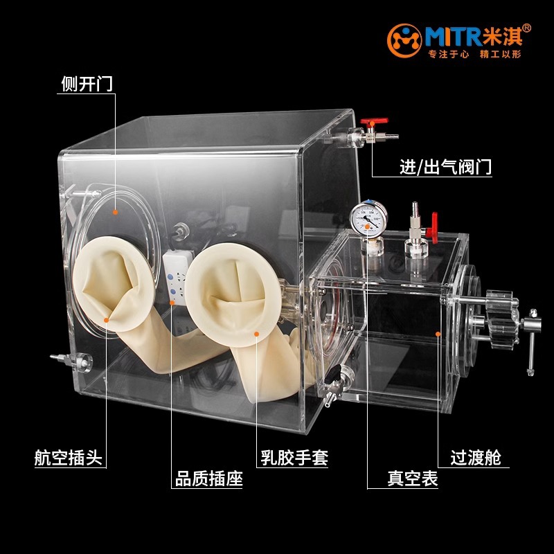Laboratory Glove Box Simple Acrylic Extraction Purification Glove Box-0.1Mpa Vacuum Oxygen-Free Inert Nanye