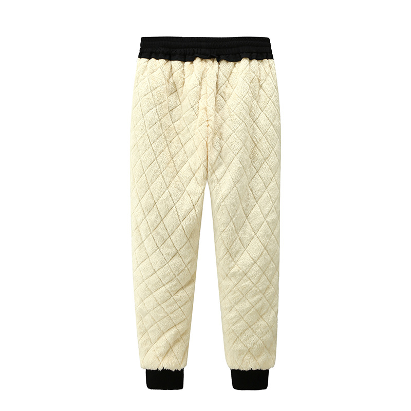 Extra Large Size Warm Pants Men's fleece-lined Thickened Cotton Pants for Fatty Loose Thickened Winter Casual Pants for Men